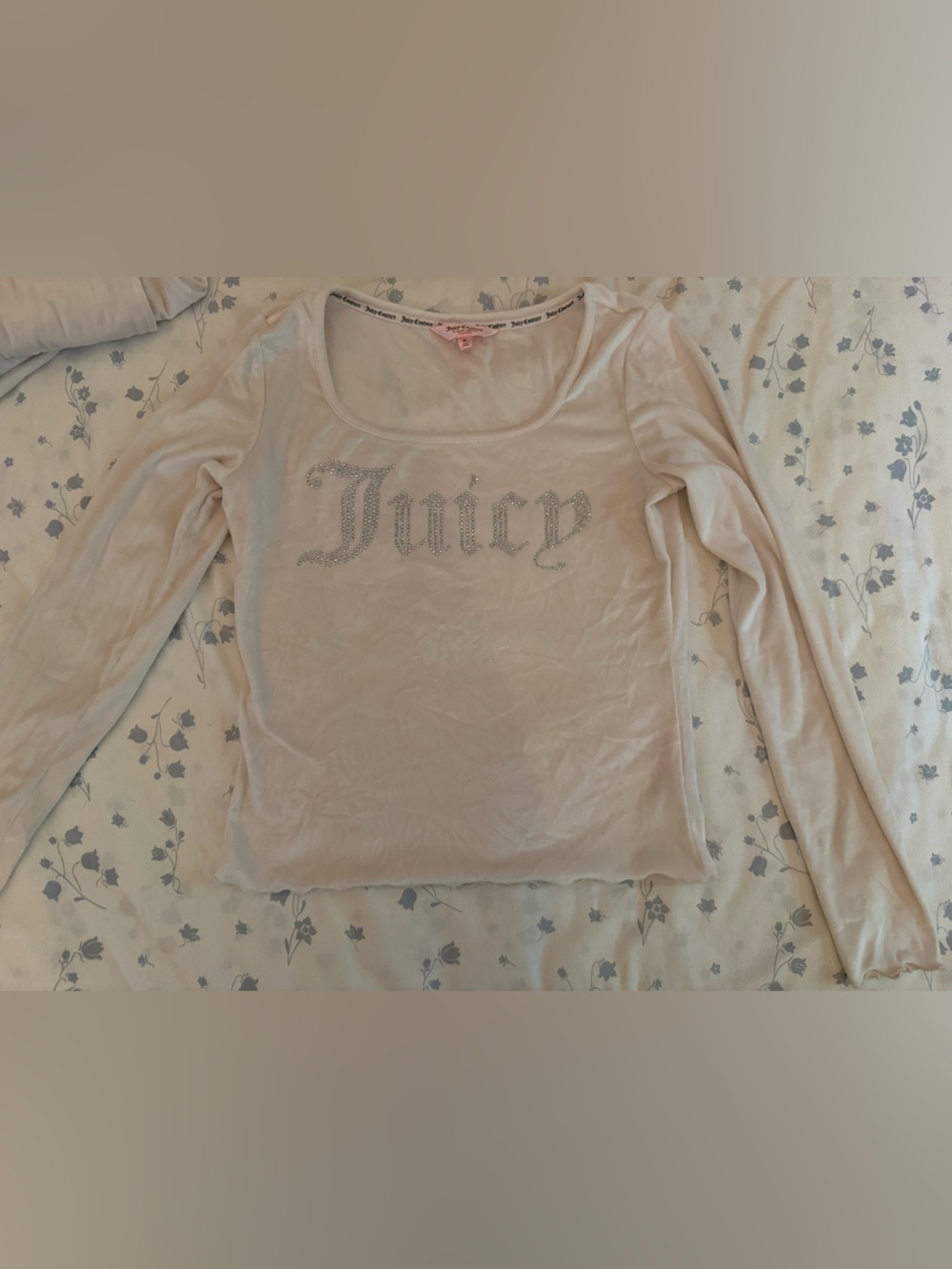 Juicy Couture Cream Rhinestone Pj Set